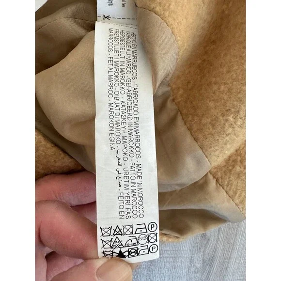 Zara Basic Women's Camel Wool Blend Double-Breasted Coat, size small - Picture 7 of 11